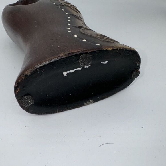 Vintage Ceramic Pitcher Vase Wood Tone Hand Painted 13” Tall - Picture 11 of 13